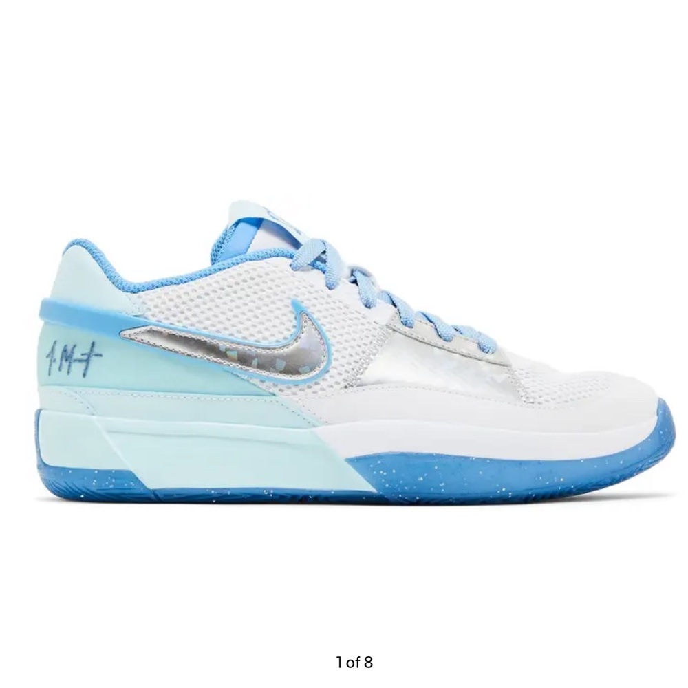 Nike Kids' Light Blue and White Sneakers size 2Y